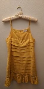 Yellow tiered cocktail dress
